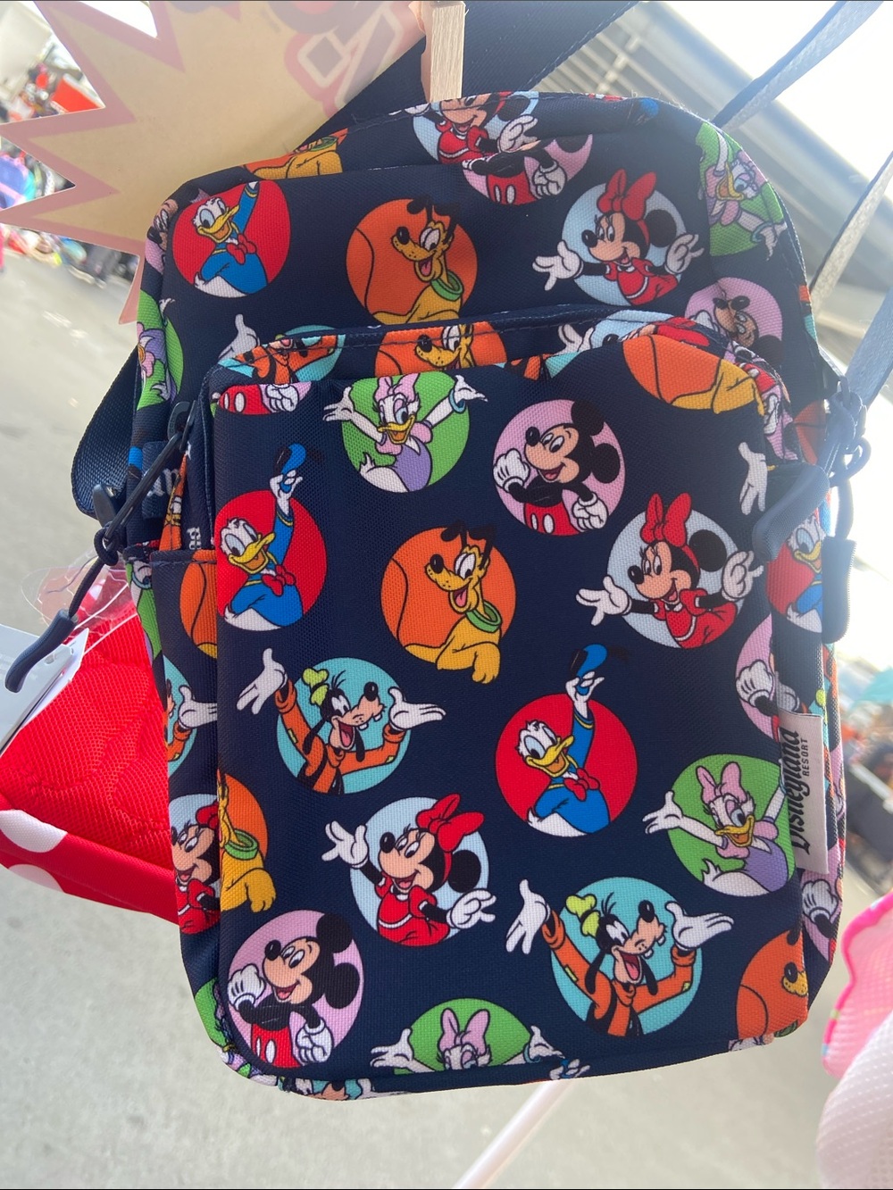 Disney Navy Crossbody Bag with Multicolor Mickey & Friends Print